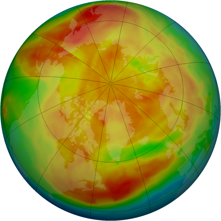 Arctic ozone map for 29 March 2013